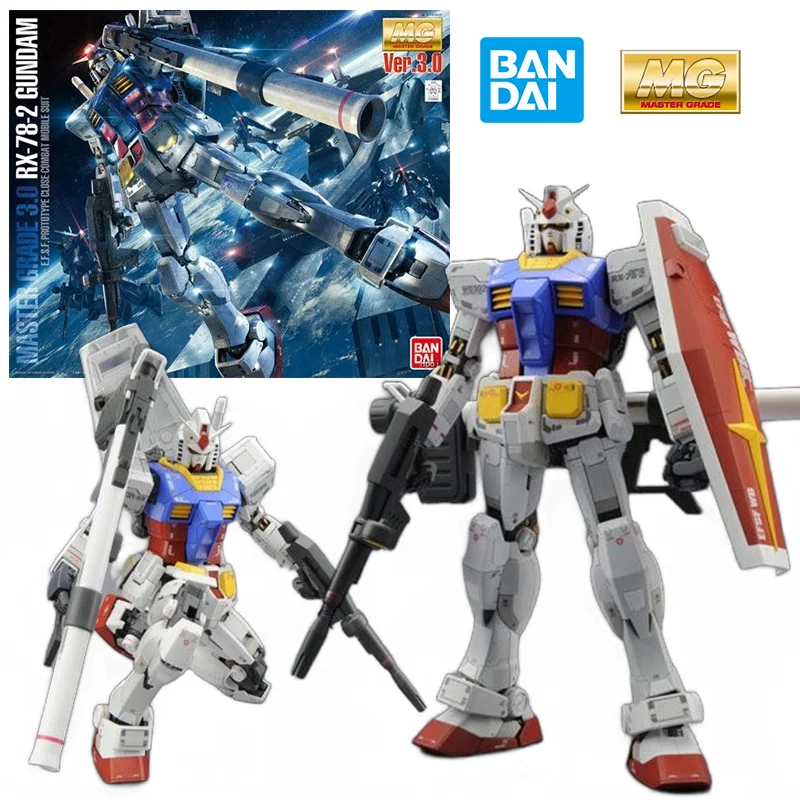 

Bandai MG RX-78-2 Gundam Ver.3.0 аниме оригинальная экшн-Модель Набор для сборки фигурки, модель