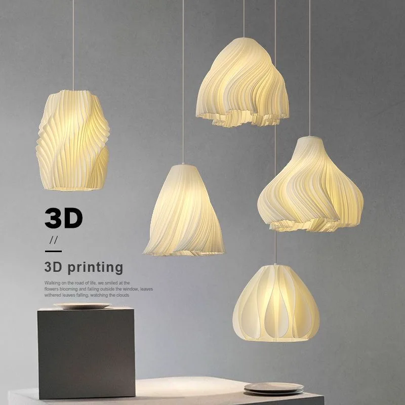 Modern Dining Room Pendant Lights 3D Printed Flower Shape Chandelier LIiving Bedroom Study Cloakroom Kitchen Island Hanging Lamp