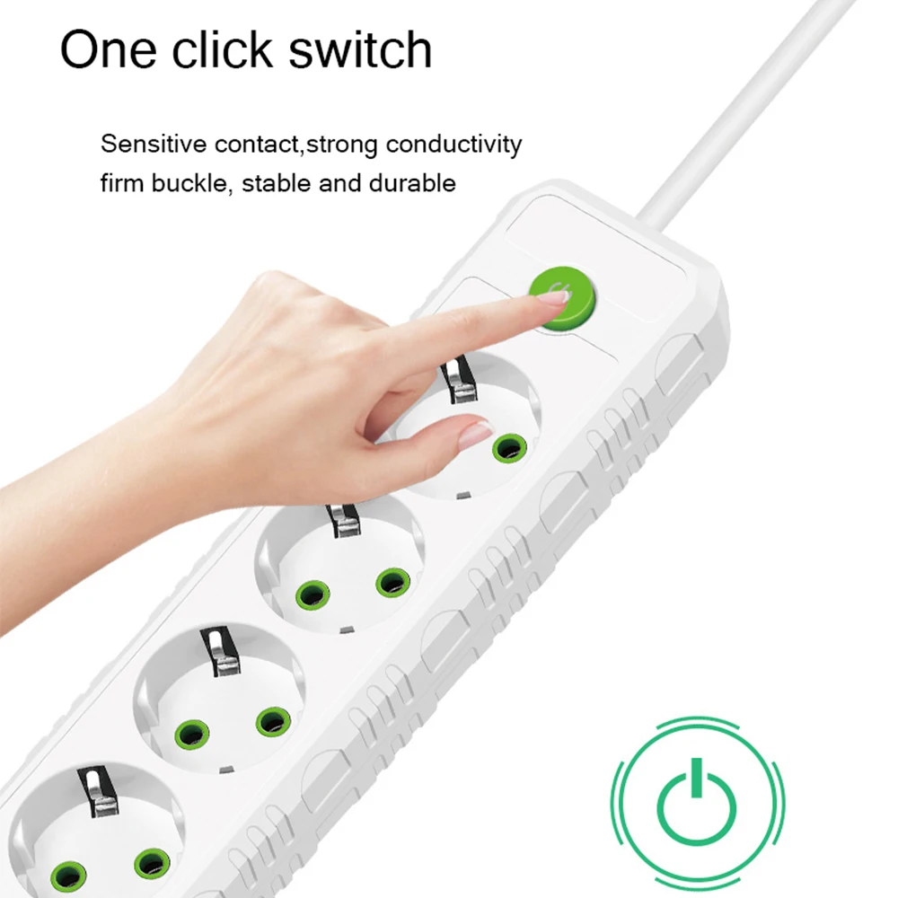 EU Plug AC gniazdka Multitap Power Strip 2m przedłużacz elektryczny z portami USB szybkie ładowanie Adapter do filtra sieciowe