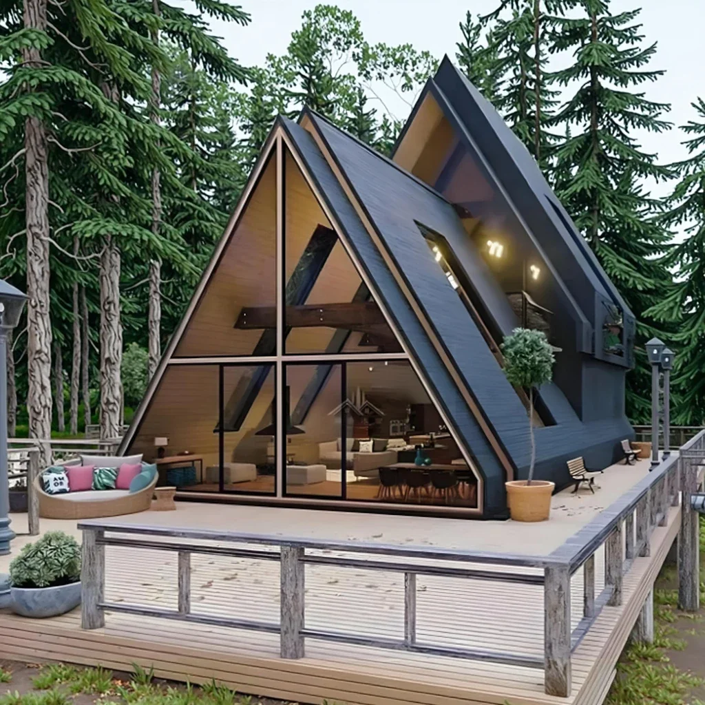 Luxurious Triangle Container House Steel Frame Container Mobile Office Accommodation Living Container House Apartment for US