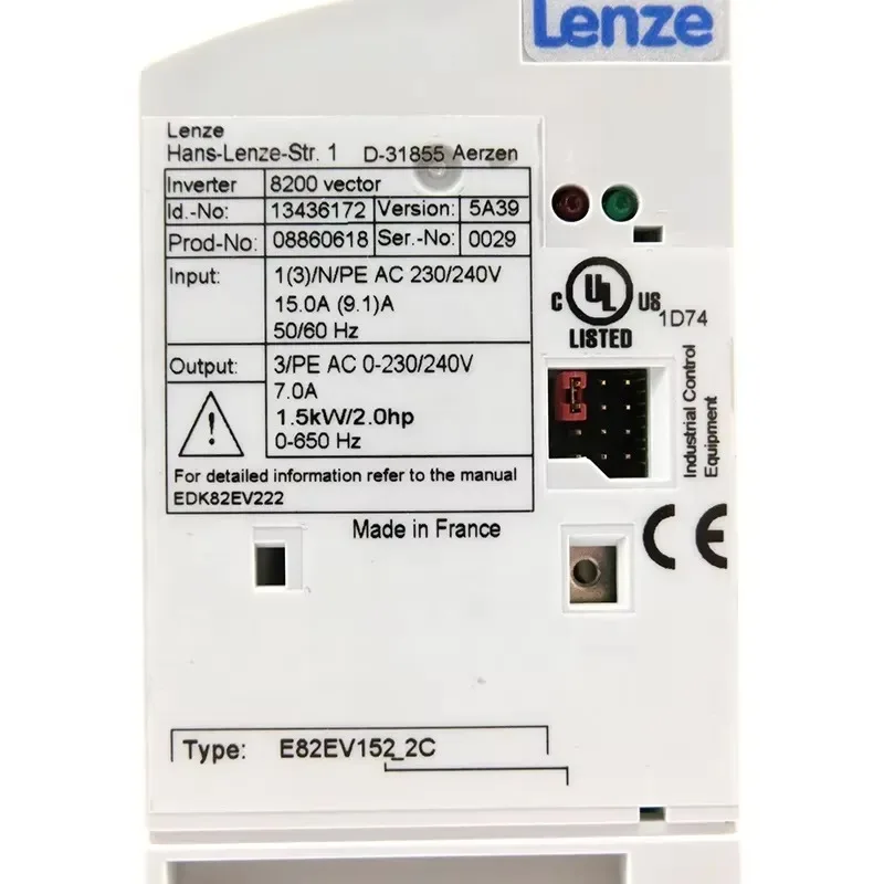 Lenze E82EV152K2C VFD Inverter 1.5KW 3Ph Industrial Automation Speed Controller