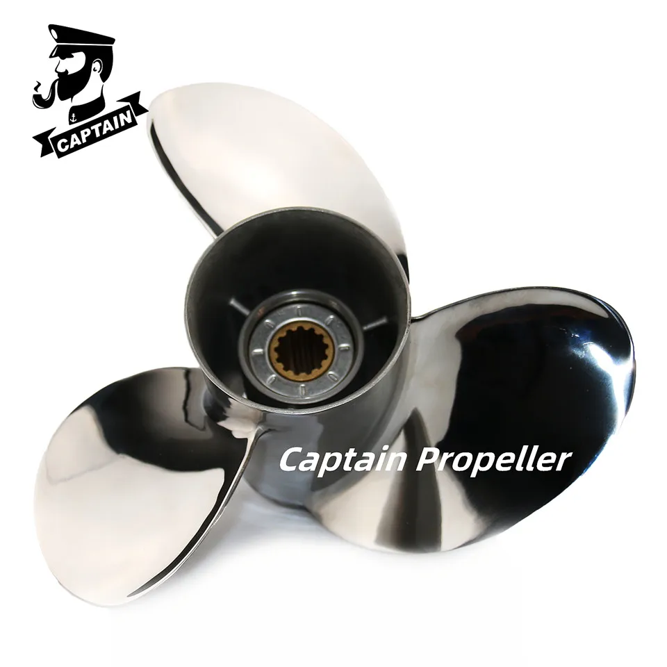 Captain Boat Propeller 10 3/8x14 Fit Mercury Outboard Engines 25 30 35 40 45 48 50 55 60 70 HP Stainless Steel 13 Tooth Spline