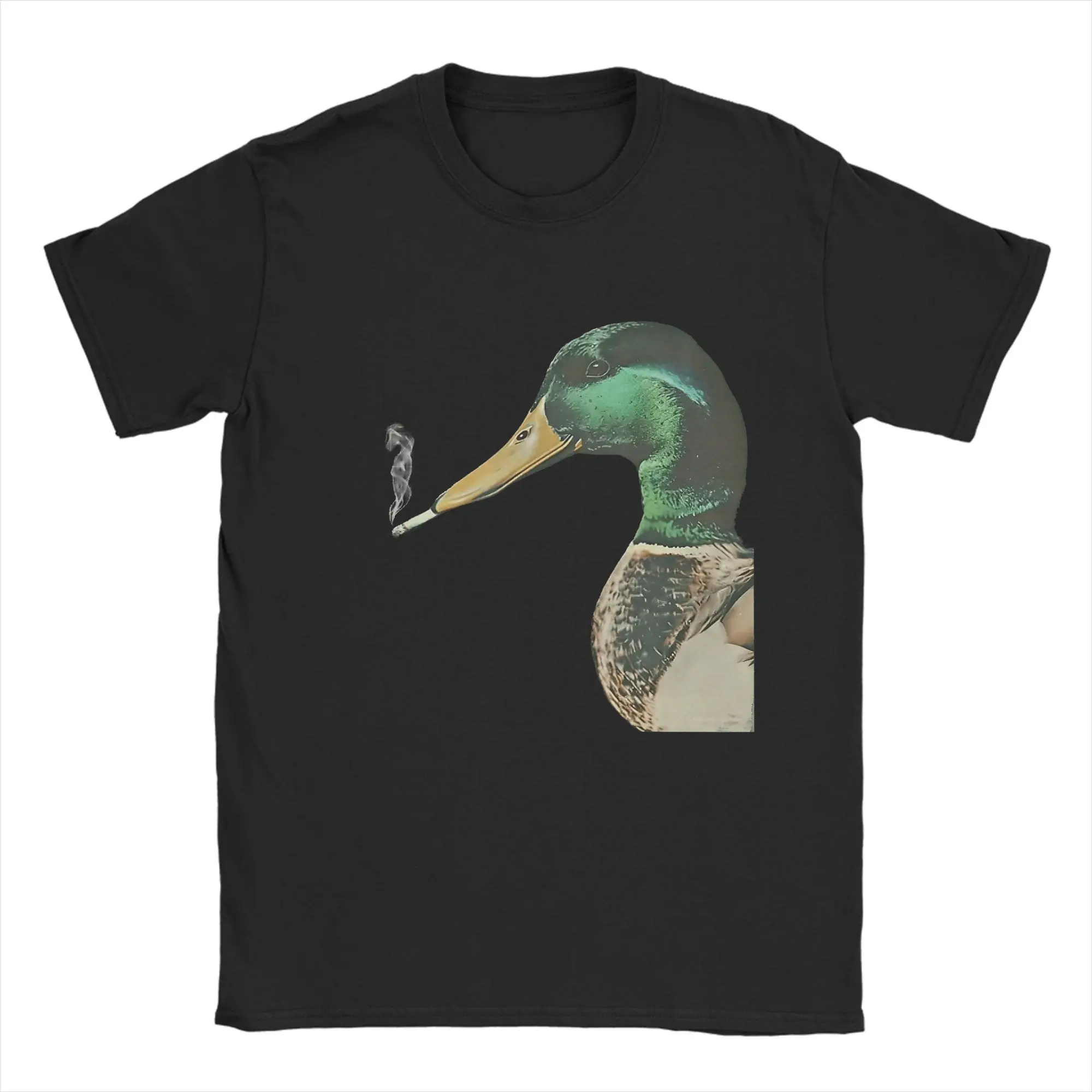 Mallard Smoking Cigarette Meme Funny Mallard Duck Hunting T Shirt Summer Hipster T-Shirts Men women Crew Neck 3XL Top Tees