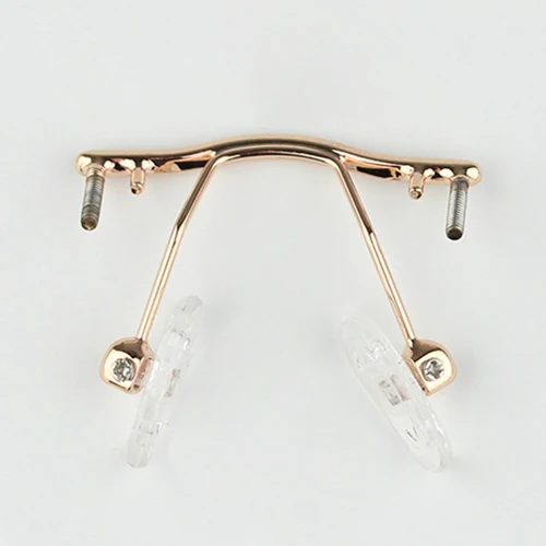 1pc Metal Rimless Glasses Bridge With Silicone Nose Pad Screw Optical Frame Nose Holder view 3
