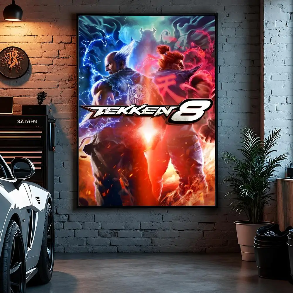 Game Fighting T-Tekken Poster Self Adhesive Art Poster Bedroom Dorm Gaming Room Decor Gift