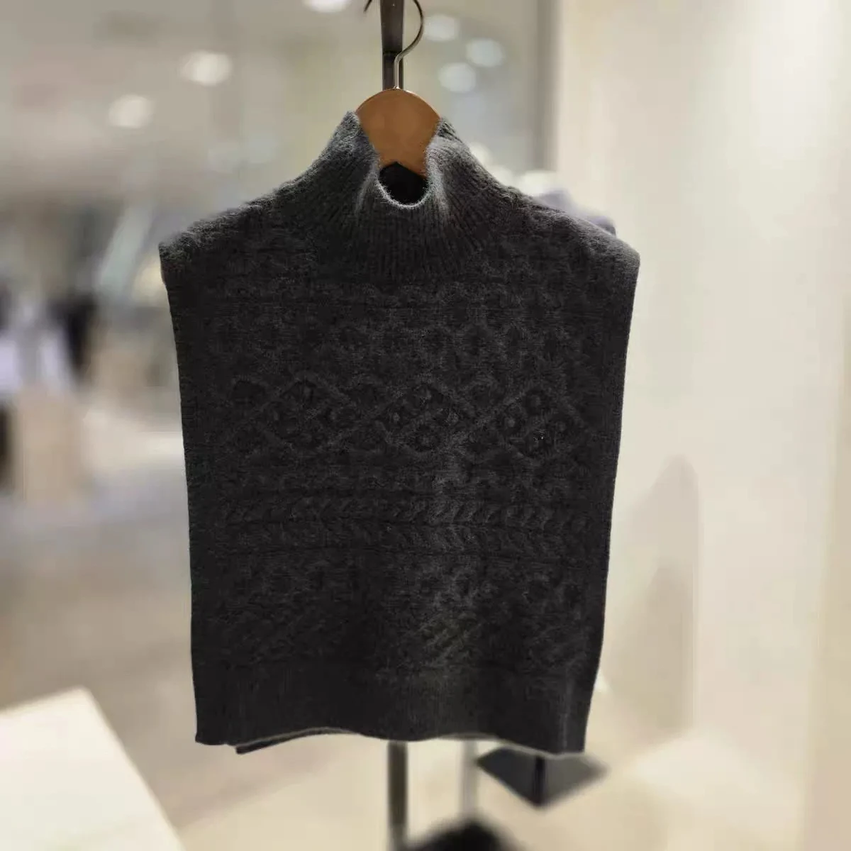 

Ele High Ne Knitted Wool Vest MIC25 Winter Faion Side Button Detail Cheese Lemon Sle Slim Fit Commute Wear Single P...