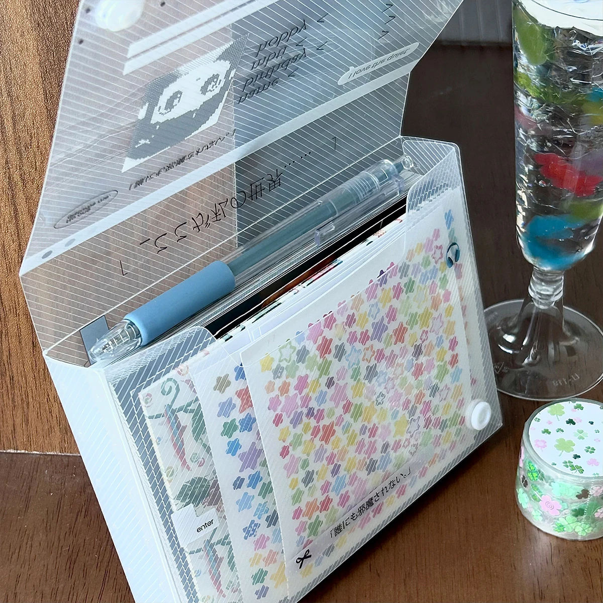 WAKAWAKA Cute A6 File Bag Plastic Documents Filing Storage Bag Student Organizer Information Pocket Folders Stationery