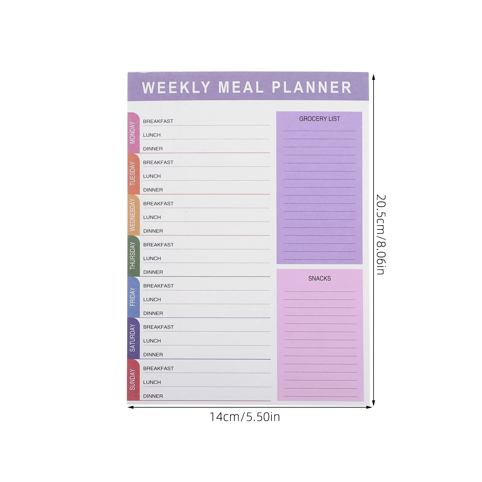 مفكرة مخططة للوجبات اليومية الأسبوعية، 60 ورقة، وسادة قائمة البقالة لتنظيم عادة تناول الطعام الصحي، قائمة مرجعية #6