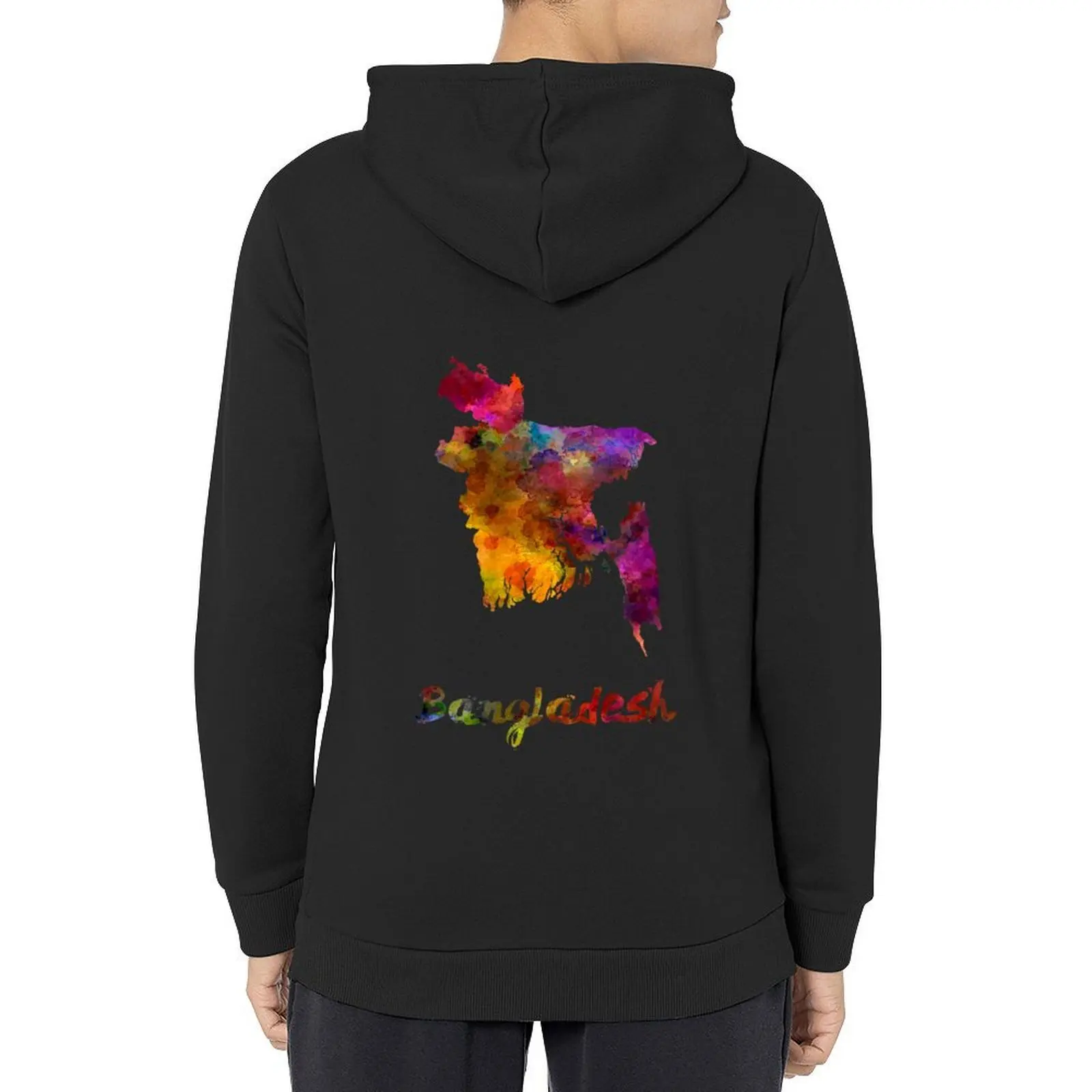 

Bangladesh in watercolor Hoodie anime clothes men's winter sweater korean clothes autumn new products men hoodie