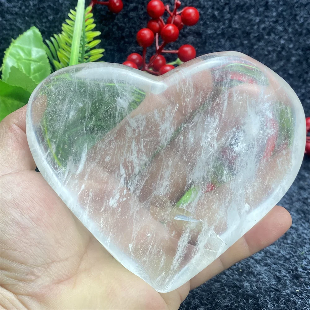 

Natural Smelted Stone Love Heart Decor Hand Polished Reiki Healing Quartz Gift Feng Shui Spiritual Meditation Home Decor