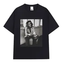 Reggae Music Originator Bob Marley T Shirt Men Vintage Gothic T-shirt Cotton Casual Oversized Short Sleeve T-shirts Streetwear
