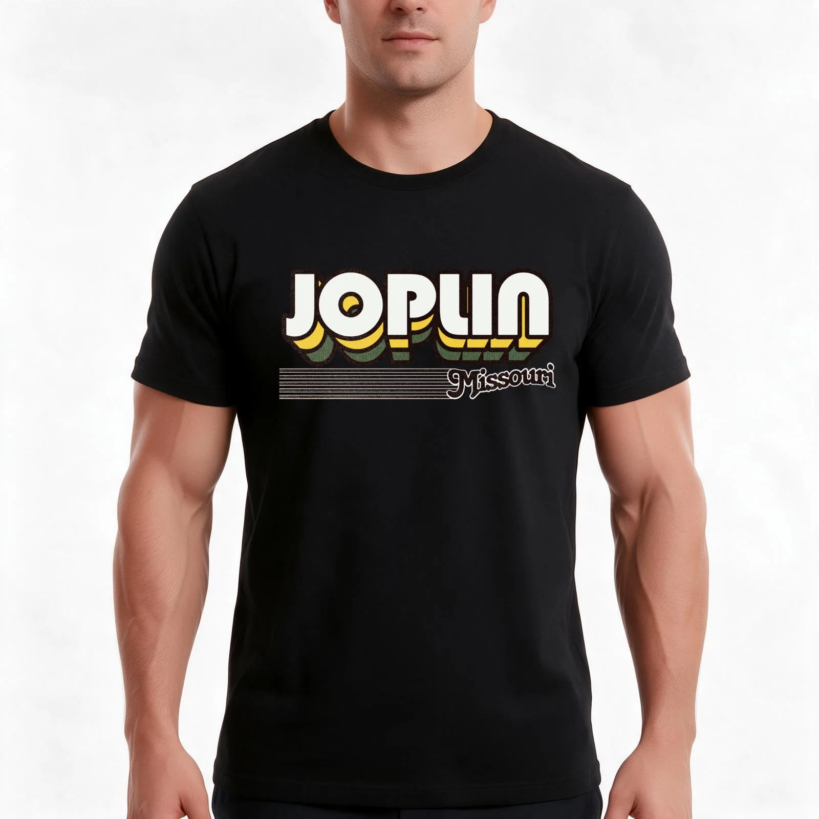 Joplin Missouri Retro Stripes T-Shirt Summer Casual Cotton Tee Oversized Streetwear Tops Vintage Graphic Print 100% Cotton