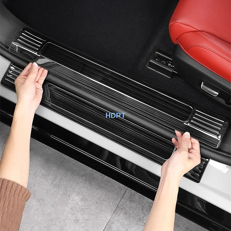 

Аксессуары для стайлинга автомобилей, наклейка для Xiaomi SU7 2024 + накладка на порог, задняя защита багажника, чехол на педаль