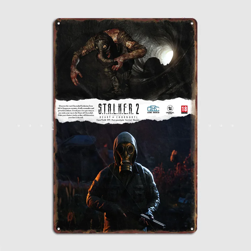 S.T.A.L.K.E.R. 2: Heart of Chornobyl Poster Metal Sign Room Decor Custom Bedroom Indoor Home Wall Decor Posters Room Decoration