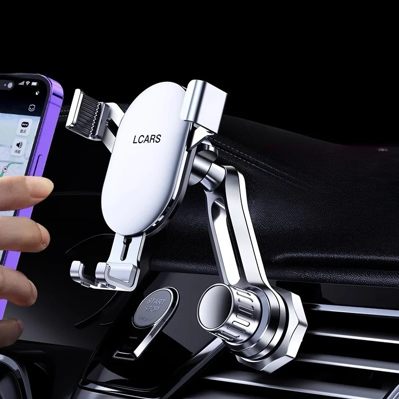 Car Phone Holder Special Use for Air Vent Navigation Metal Bracket Multifunctional Vehicle Mount with Inverted Hook Design