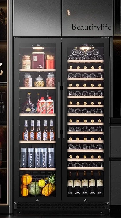 

kk Household wine cabinet Large capacity refrigerated double door constant temperature ice bar Red wine integrated cabinet