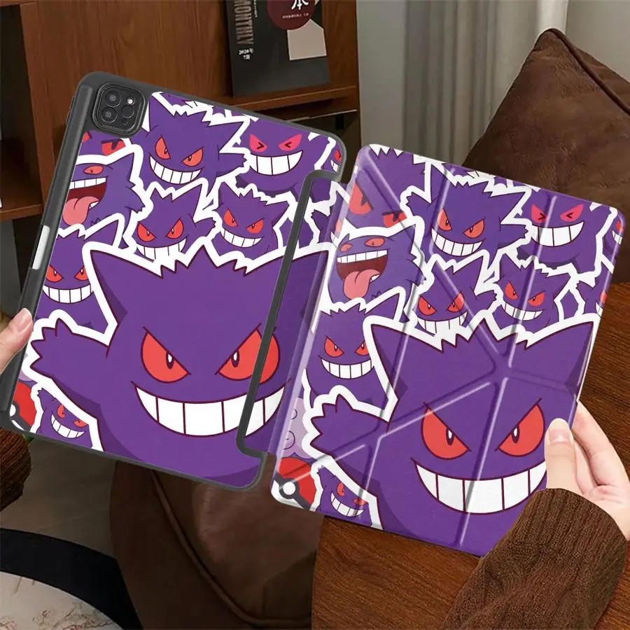 Cartoon Pokemon Gengar Tablet Case For iPad Pro 2025 Pro 11th 10th 9th 8th 7th 12.9inch Mini 6 7 Air 4 5 M3 M2 1 2 M4 11inch