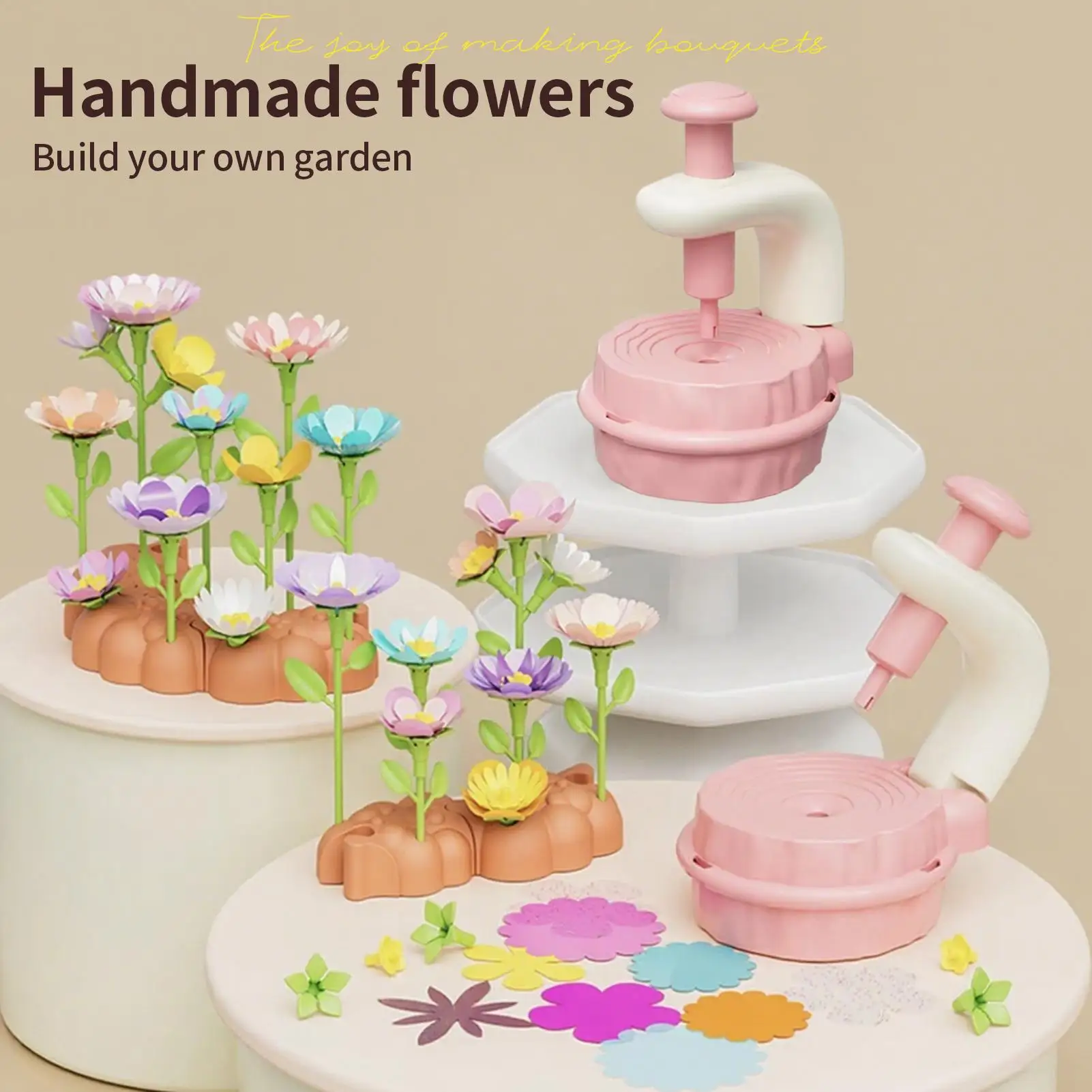 

Fabric Flower Bouquets Toys Flower Bouquet Arts Kit Flower Market Toy Educational Toys Fine Motor For Sensory Bins Pretend Play