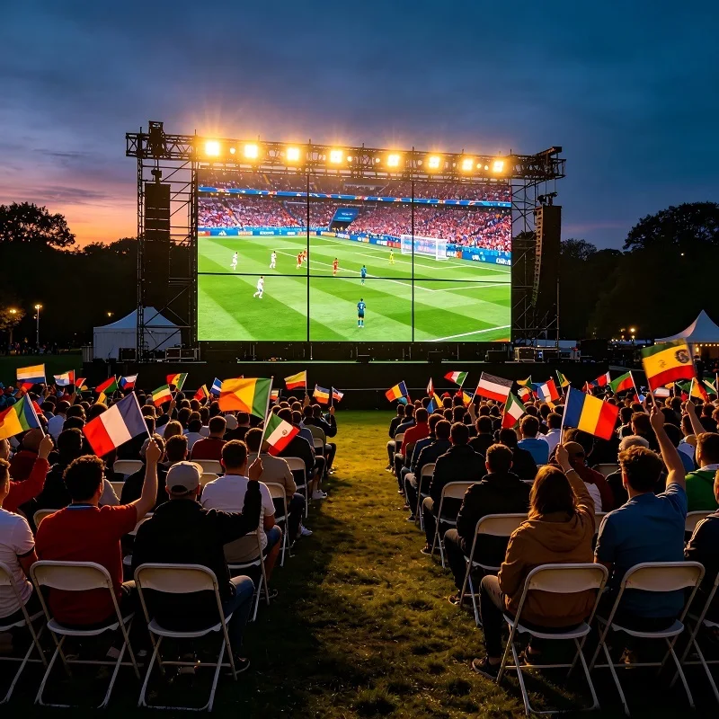 High Bright Large Outdoor LED Stage Screen Rental Complete Delivery for Sports Tournament Public Viewing Gathering