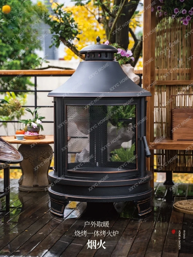 Chinese Outdoor Courtyard Roasting Stove Outdoor Garden Terrace Firewood Charcoal Barbecue Heating Stove