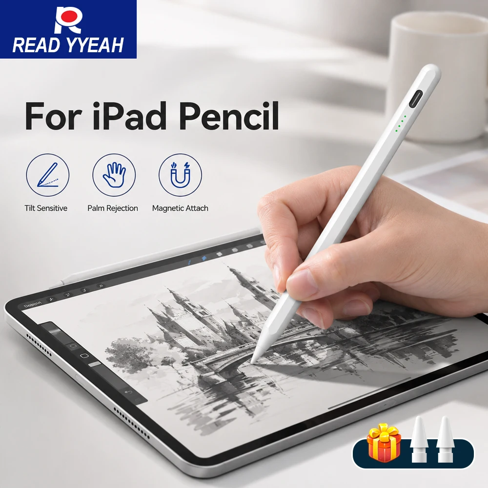 

2026 New Auto Sleep iPad Stylus Pen Palm Rejection Magnetic Pencil For iPad 7/8/9/10/11th Gen Pro 11 12.9 Air 3 4 5 6 Mini 5 6
