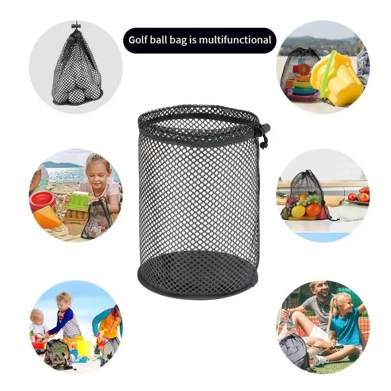 Golf Ball Bag Drawstring Pouch ,Can Hold 15/25/50 Balls,Multipurpose Portable Sports Mesh Net Bag ,Golf Accessories