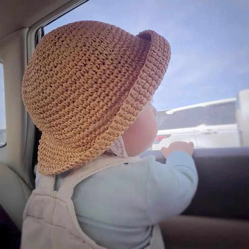 Chapeau d\'été Pour bébé avec nœud en paille, Panama, princesse, Pour la plage, Pour Enfants