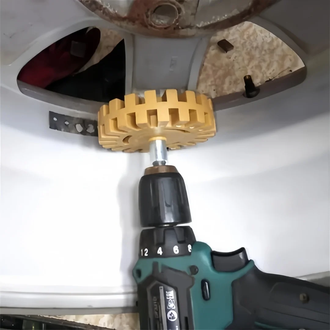 Auto-Kleberentferner-Rad: Gummi-Rad zum Entfernen von Karosseriekleber, Aufklebern, schnelles Polierwerkzeug, Lackreparaturzubehör – Detail 6