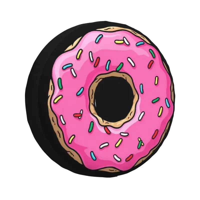 Pink Donut Spare Tire Cover for Honda CRV Jeep RV SUV 4WD 4x4 Food Doughnut Car Wheel Protector Covers 14