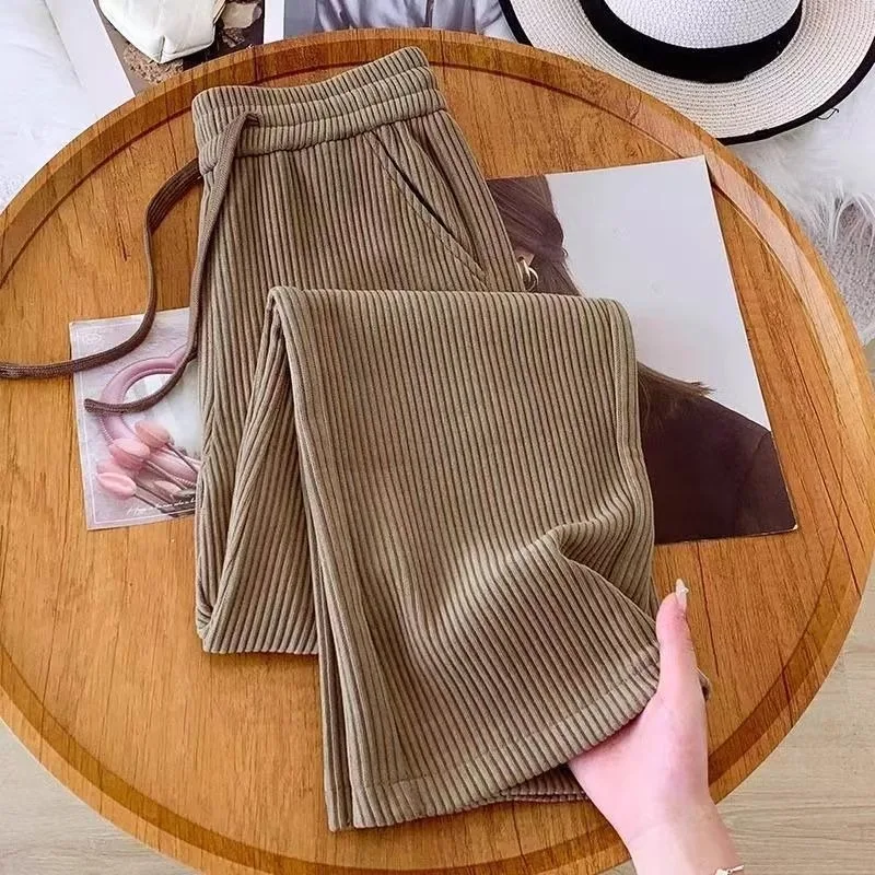 سروال قصير كوري هارلان سروال نسائي لخريف وشتاء 2025 جديد عالي الخصر فضفاض أنيق غير رسمي مناسب لجميع المباريات سروال نسائي #2