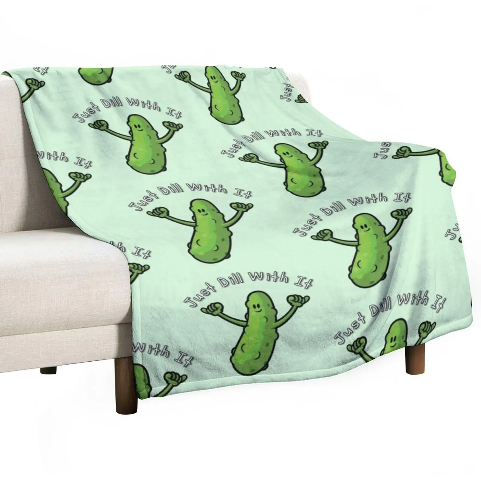 

Just Dill With It Funny Cartoon Pickle Throw Blanket Luxury Brand Blanket Giant Sofa Blanket