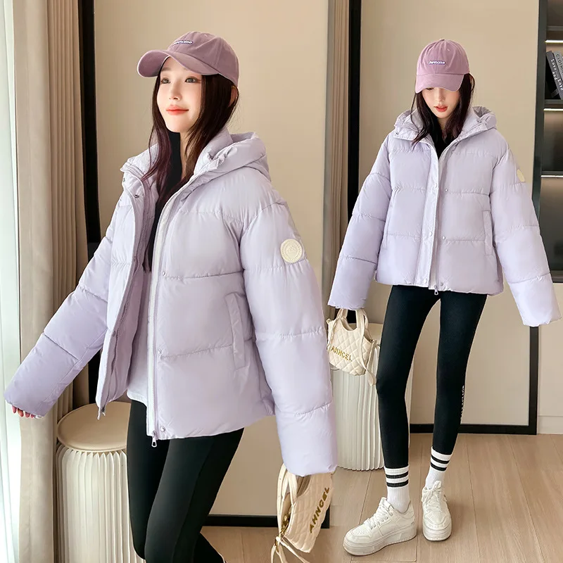 

PinkyIsBlack New Short Cotton-padded Clothes Winter Women's Loose Warm Bread Jacket Hooded Style Puffer Jacket Female Outwear