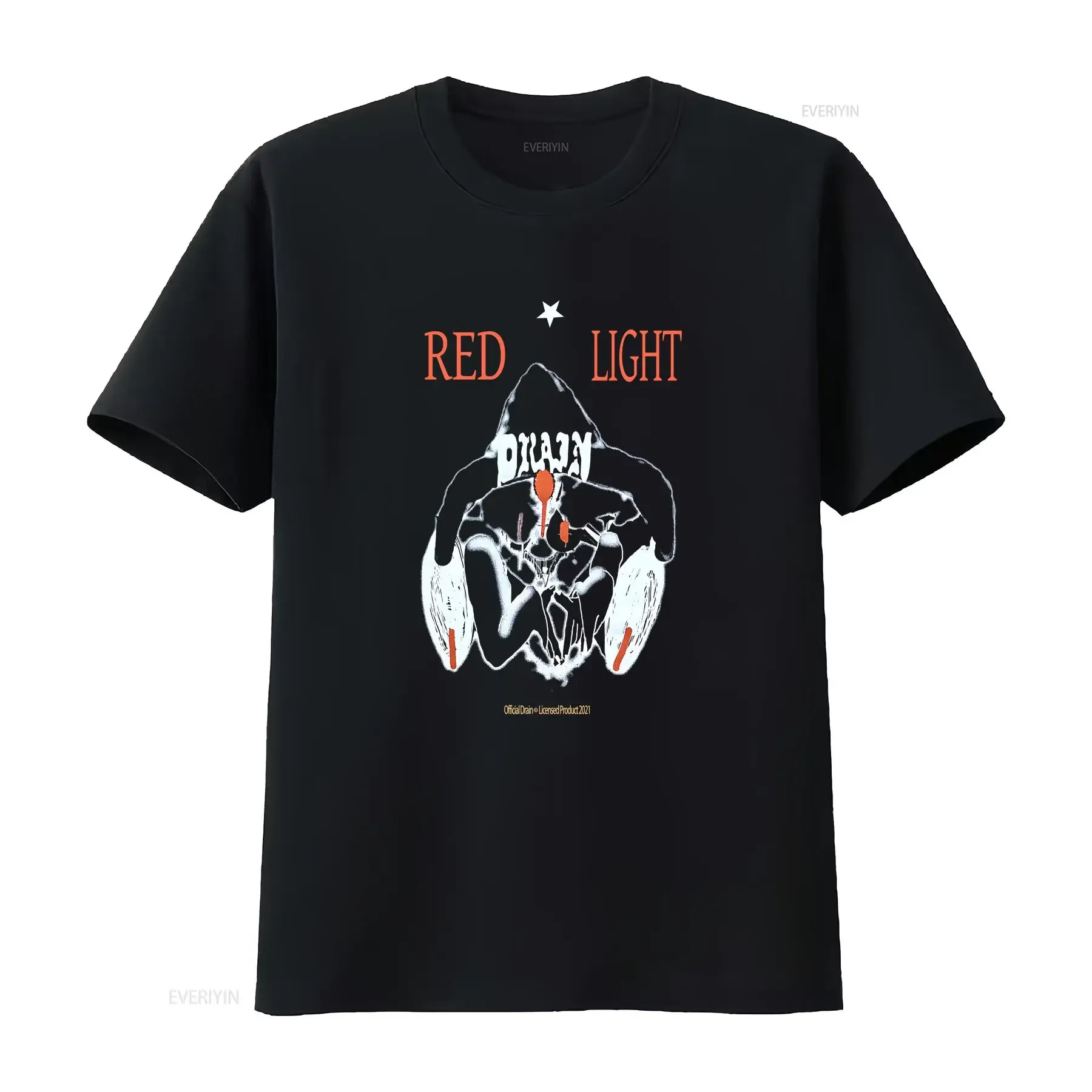 HOT NEW Drain Gang Bladee Red Light T shirt Music Band Full Sizes S 5XL vintage Washed homme Casual Stretched Breathable