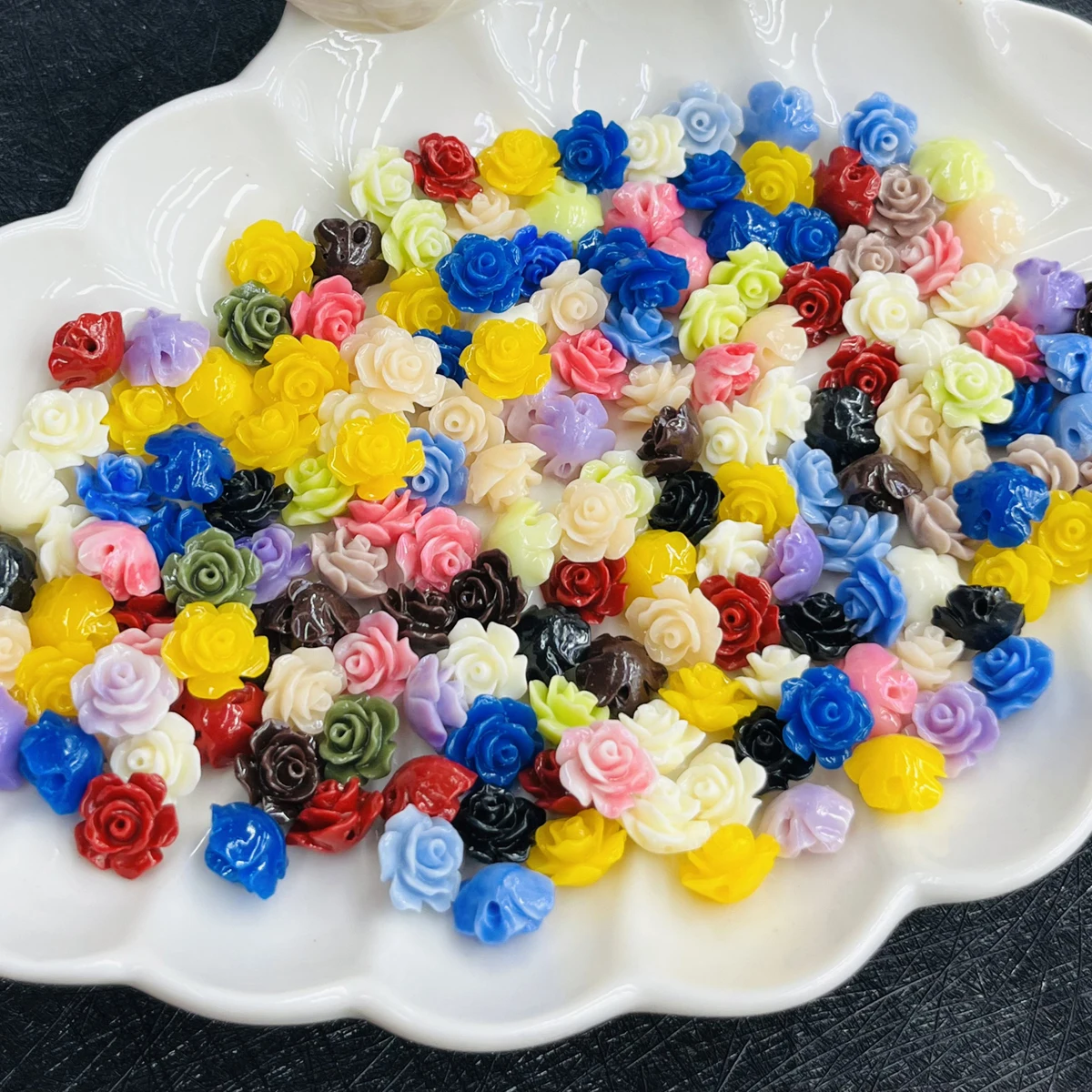 50pcs/bag Natural Shell Beads Punch Flower Mixcolor Shell Loose Spacer Beaded for Making DIY Jewerly Necklace Bracelet 10mm