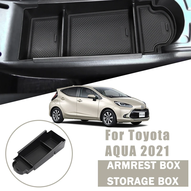 

For Toyota AQUA 2021 Armrest Storage Box Stowing Tidying Organizer Box Car Interior Accessories Supplies