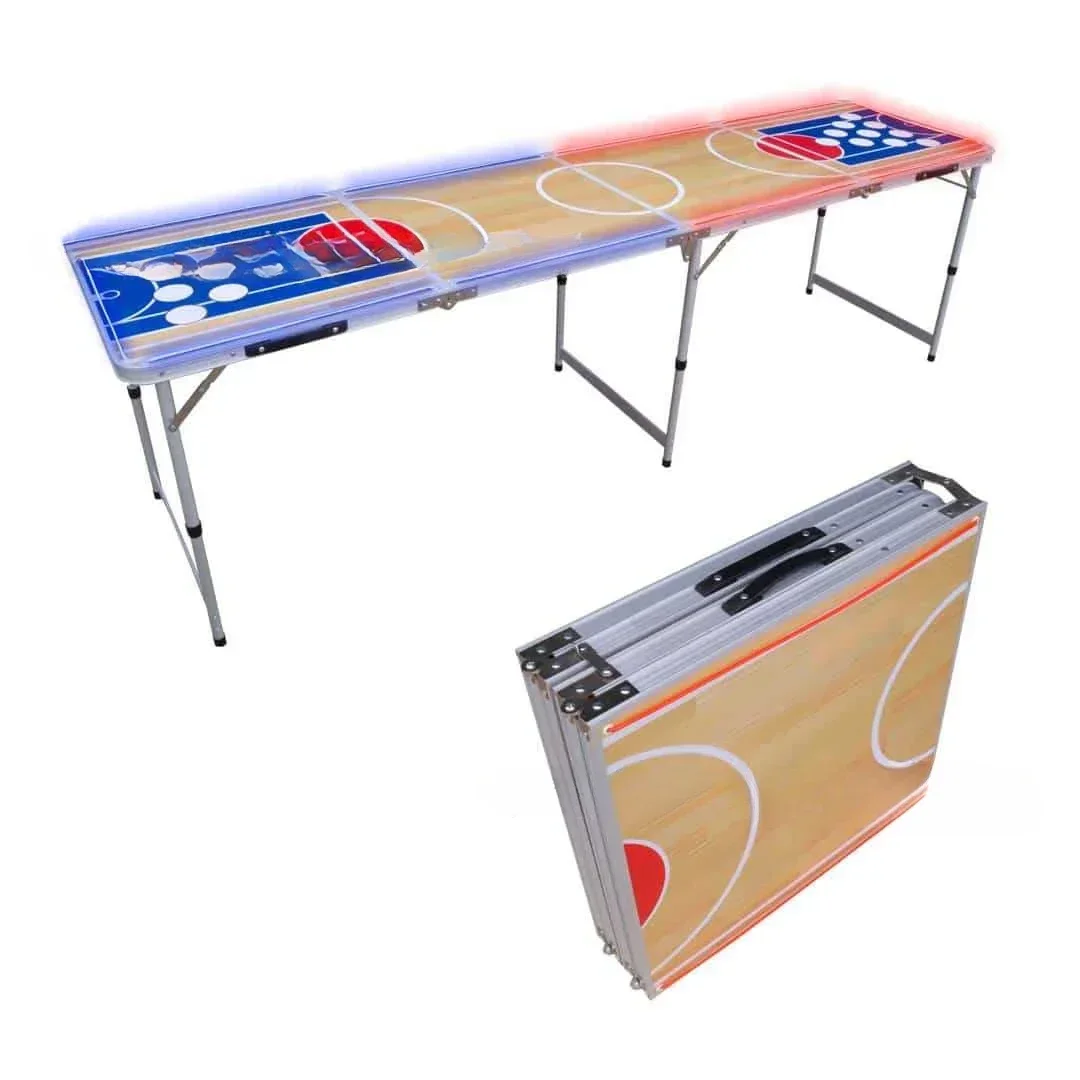 2.4M  Beer Table with  Aluminum Alloy Portable BEER PONG Outdoor Game Folding  Table