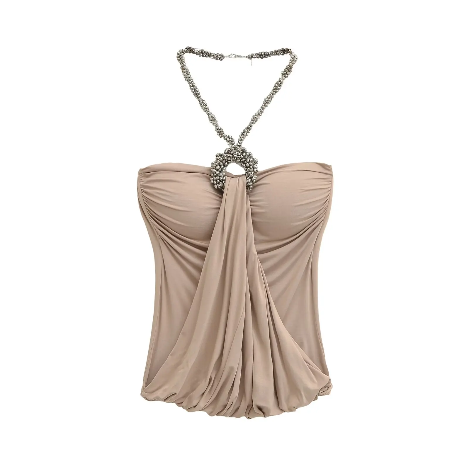 Sexy Sweet Girl Anti-Light Strap Preventing Bra Pad Neck Hanging Heavy Industry Folded Bustier Top Women's Fashion Vest Strap