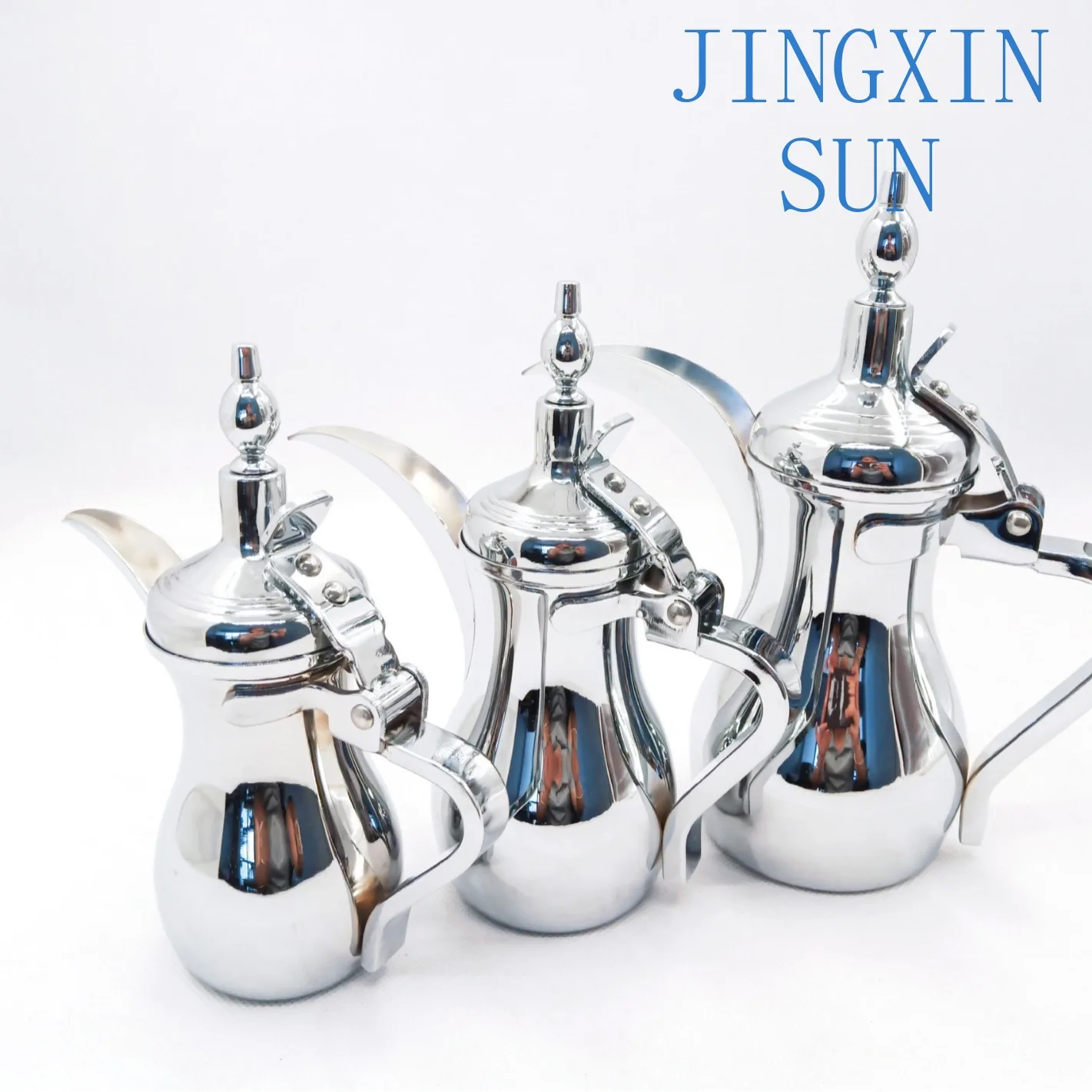 Custom Stainless Steel Teapot Long Beak Gold and Silver Pot with Lid Palace Kettle Classic Design Middle Eastern Arabic Style