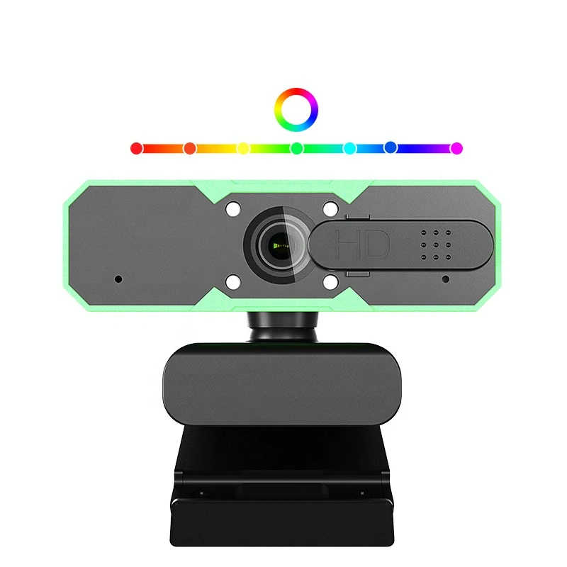1080p 60fps RGB Led Light Game Webcam USB Camera For Gaming PC Computer Web Cam With Microphone 7 Color Change - Image 6