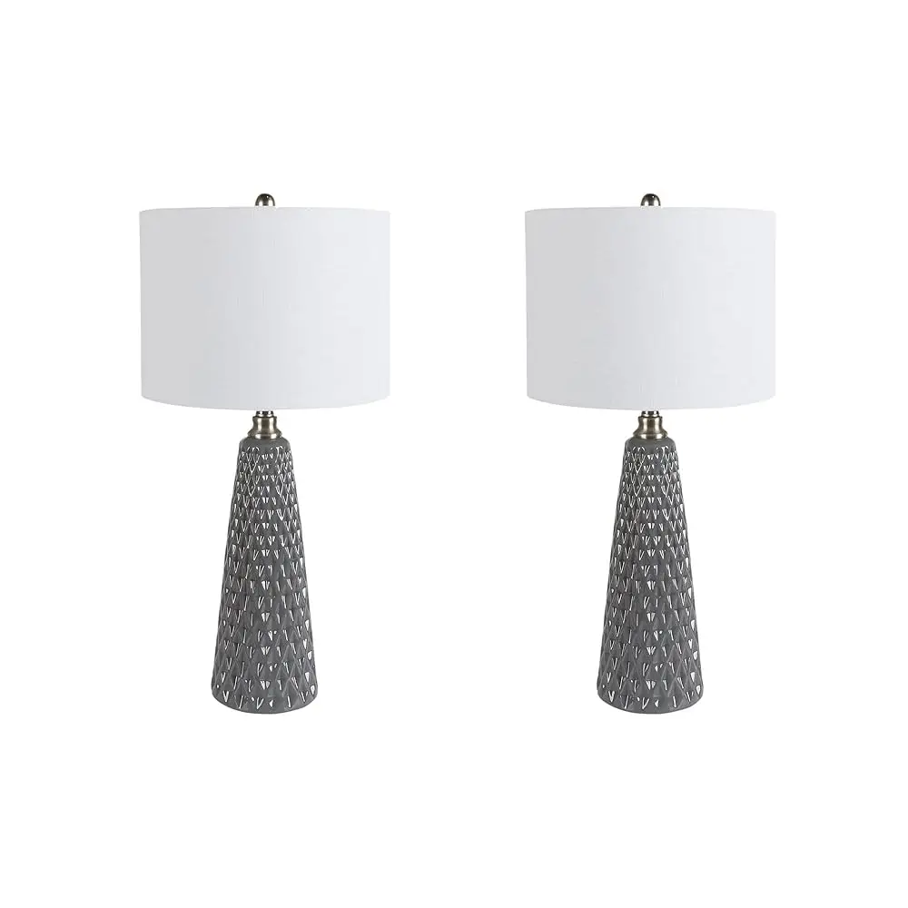 

Jameson Textured Ceramic Table Lamps, Set Of 2, Charcoal