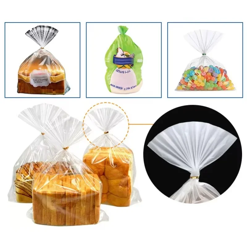 Factory Price Fully Automatic Bread Packaging Machine Plastic Bag Blowing Machine and Twist Tie Sealing Machine