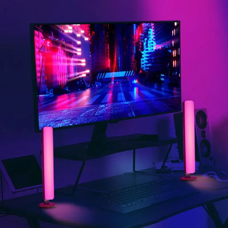 Luci a LED per giochi da scrivania Lampada d'atmosfera intelligente per telecomando da tavolo Cambia colore Musica Illuminazione ambientale RGB per PC Room