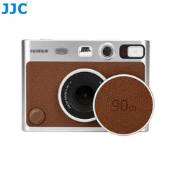 JJC Retro Leather Lens Cap For Instax Mini EVO Aluminium Alloy Fuji Instant Camera Lens Cover Dustproof Protective Hood Brown