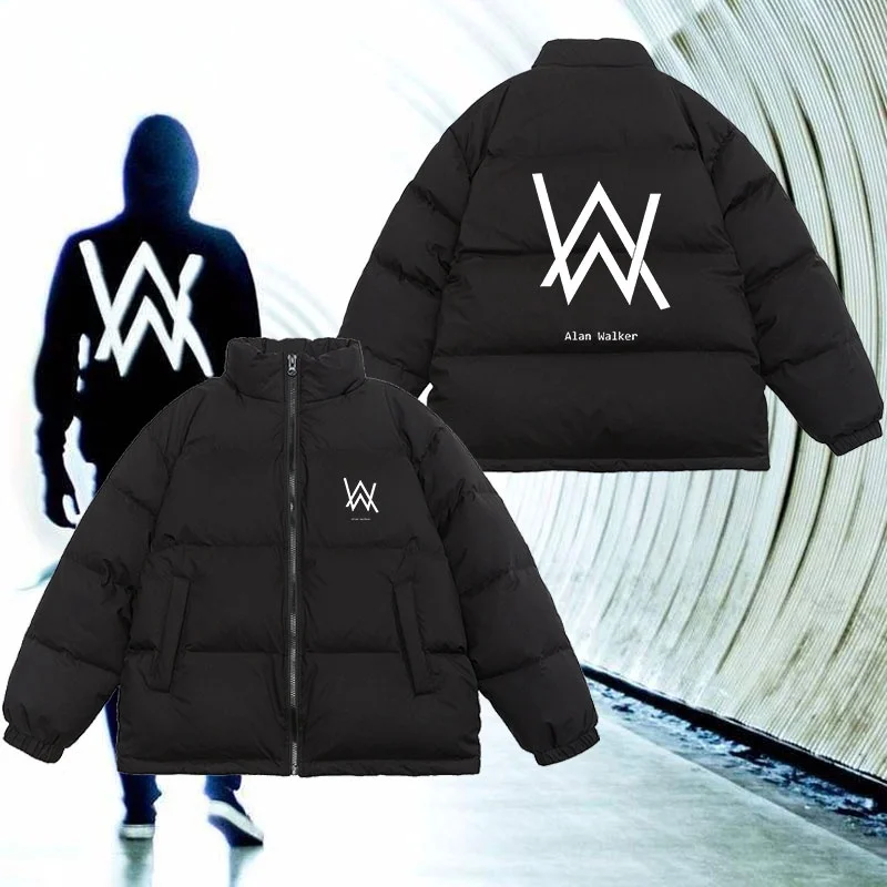 

Зимняя пуховая куртка Alan Walker: универсальная верхняя одежда на молнии для активного отдыха, повседневная, свободного кроя, молодежная, популярная