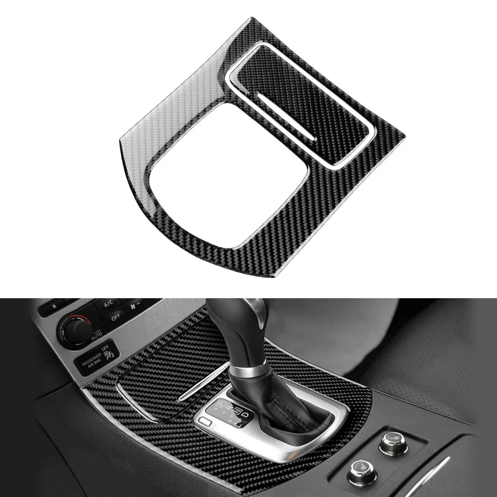 

For Infiniti G35 G37 2007-2013 Real Carbon Fiber Gear Shift Knob Panel Cover Trim Frame Accessories Wear Resistant Scratch Proof