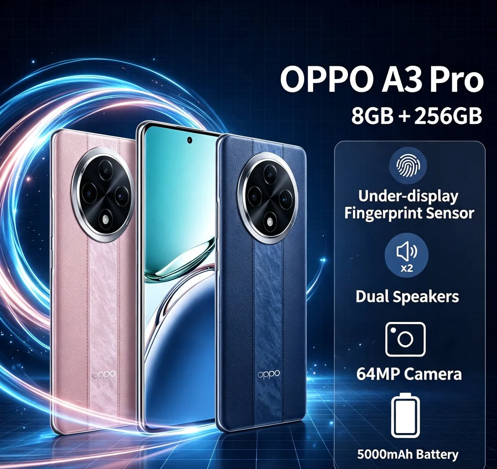 Popular 2026 OPPO A3Pro 5G Global Smartphone Official Authentic Model 67W SUPERVOOC Fast Charging Tech 5000mAh Battery AI Dual