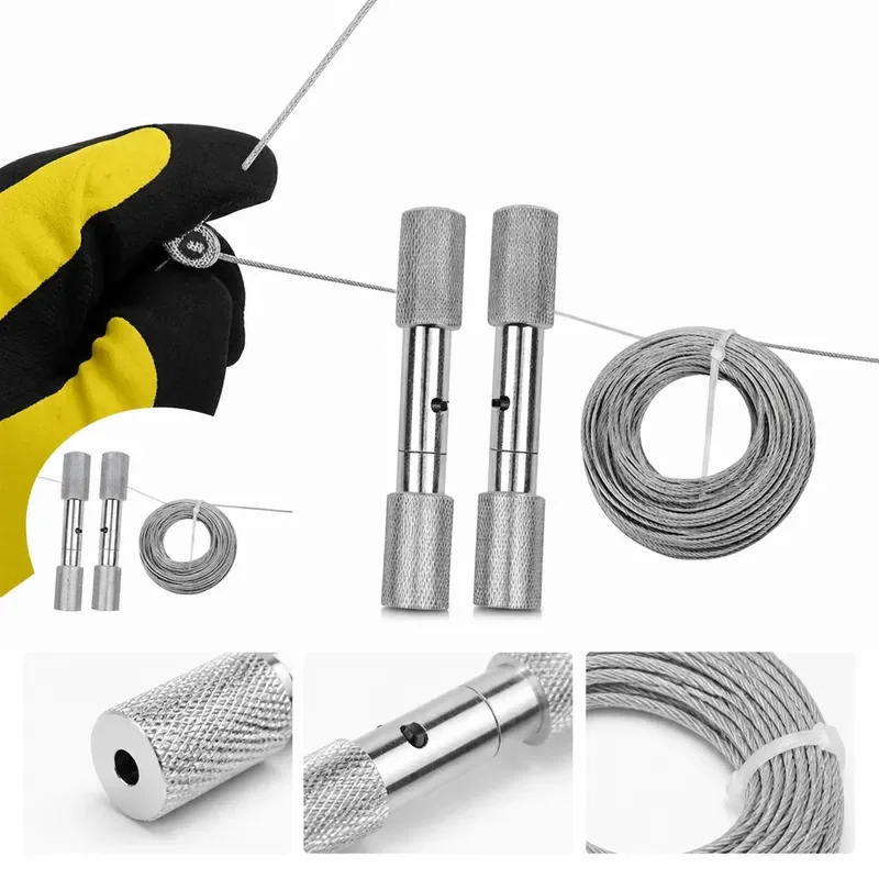 Dehorning Handles and Wire Set Stainless Steel Saw for Cattle Livestock Farming Horn Removal Tool Kit