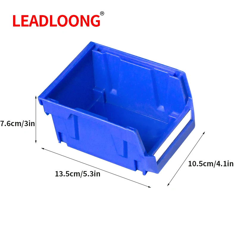 LEADLOONG V1 6/24pcs Stackable Plastic Garage Bin 13.5x10.5x7.6cm/5x4x3inch  Garage Container Tool Storage And Organizer Box