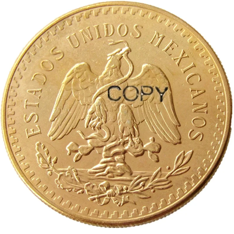 50pcs/lot Mexico 1947 Gold Plated 50 Peso Gold Plated copy coin(Weight About 37.5g)