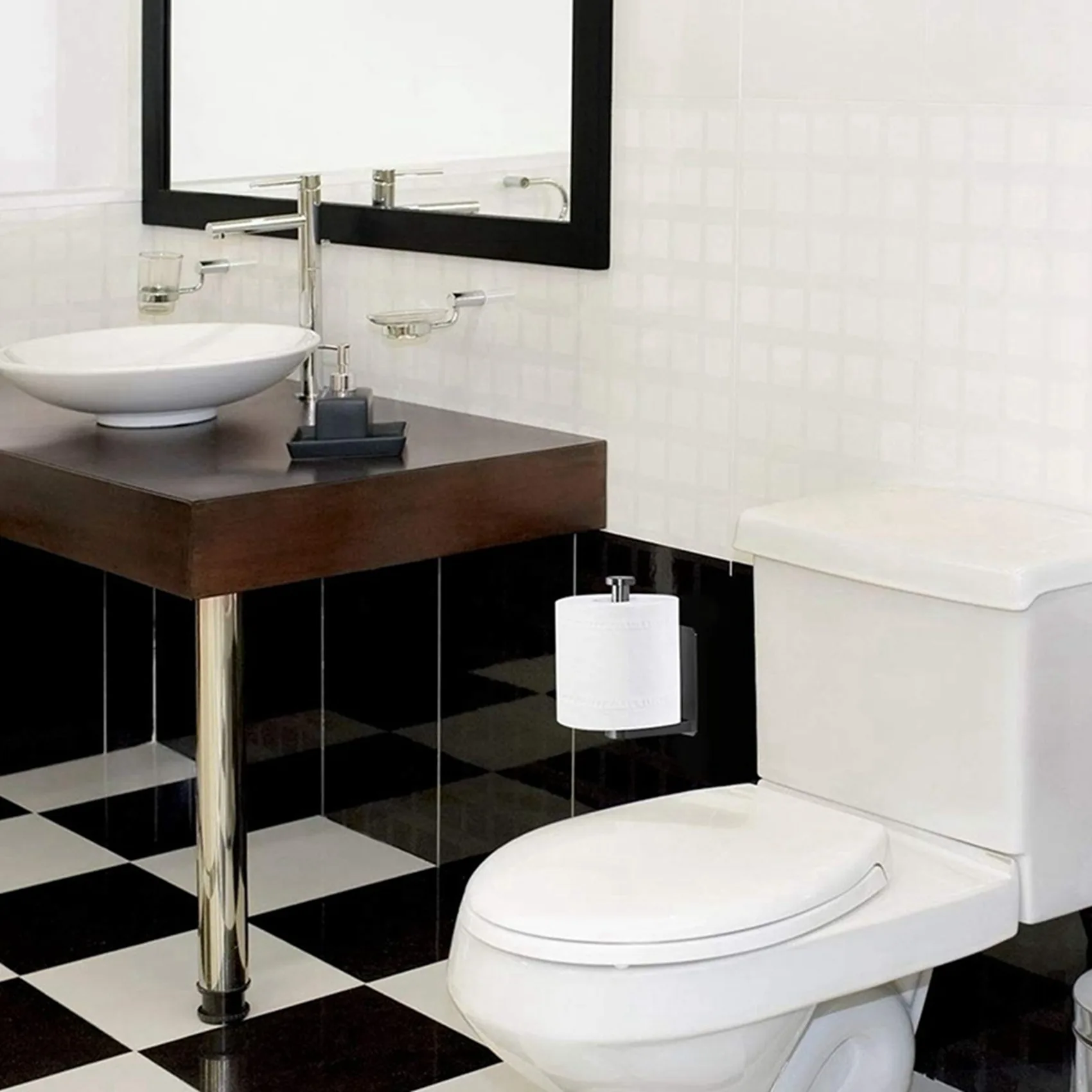 SEWS-3X Toilet Paper Holder Self Adhesive Kitchen Washroom Adhesive Toilet Roll Holder No Drilling For Bathroom Stick